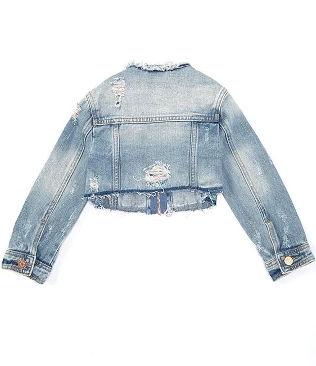 Girls distressed denim jacket hotsell
