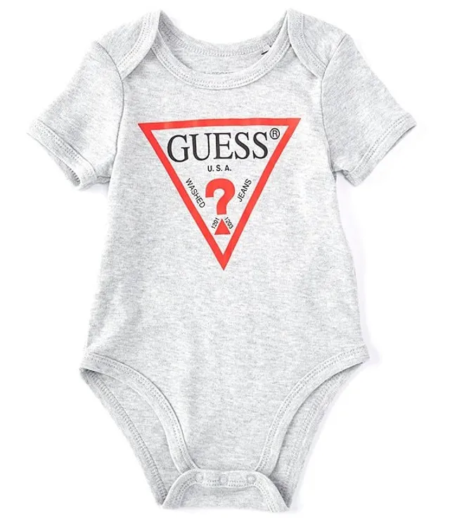 Guess Baby Newborn 24 Months Short Sleeve Logo Bodysuit