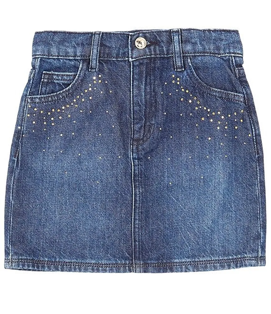 Large rhinestone 2025 denim skirt