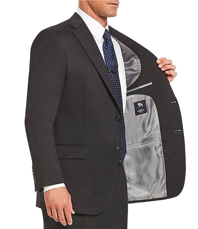 Hart Schaffner Marx Chicago Classic Fit Pleated Solid 2 Piece Suit