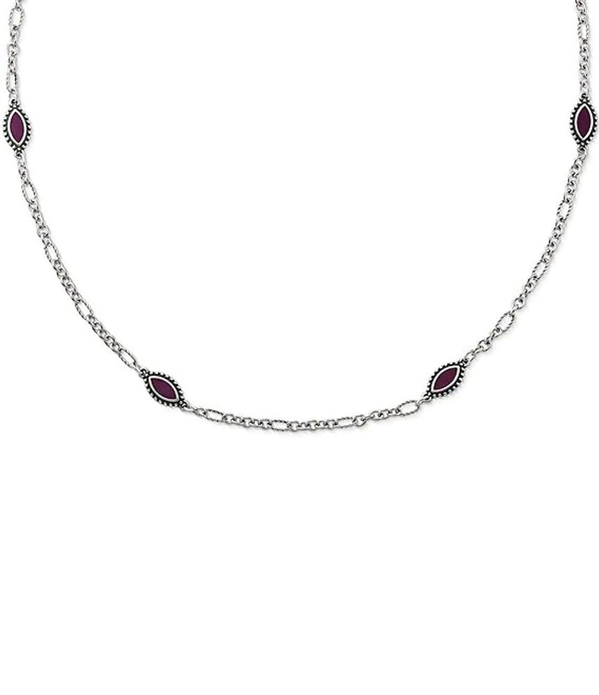 James Avery Purple Enamel Sterling Silver Cordoba Necklace
