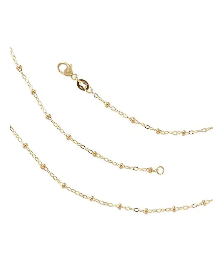 14k gold discount bead chain necklace