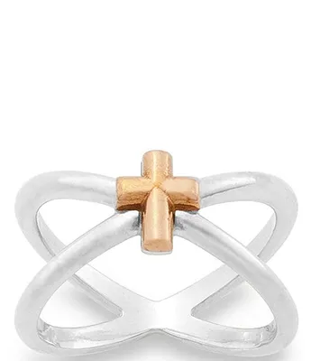 Scroll on sale cross ring