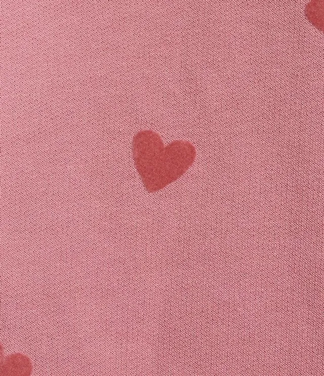 Jasmine Ginger Heart Flocked Printed Long Sleeve Crew Neck