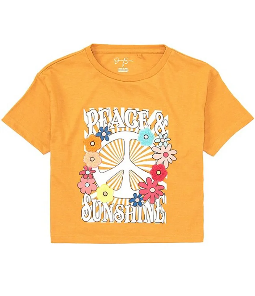 Jessica Simpson Big Girls 7 16 Short Sleeve Peace Sunshine