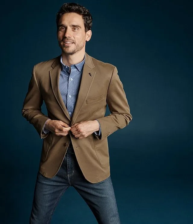 Washed outlet cotton blazer