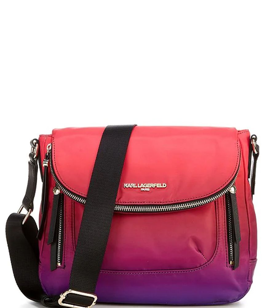 KARL LAGERFELD PARIS Cara Nylon Messenger Crossbody Bag Alexandria Mall
