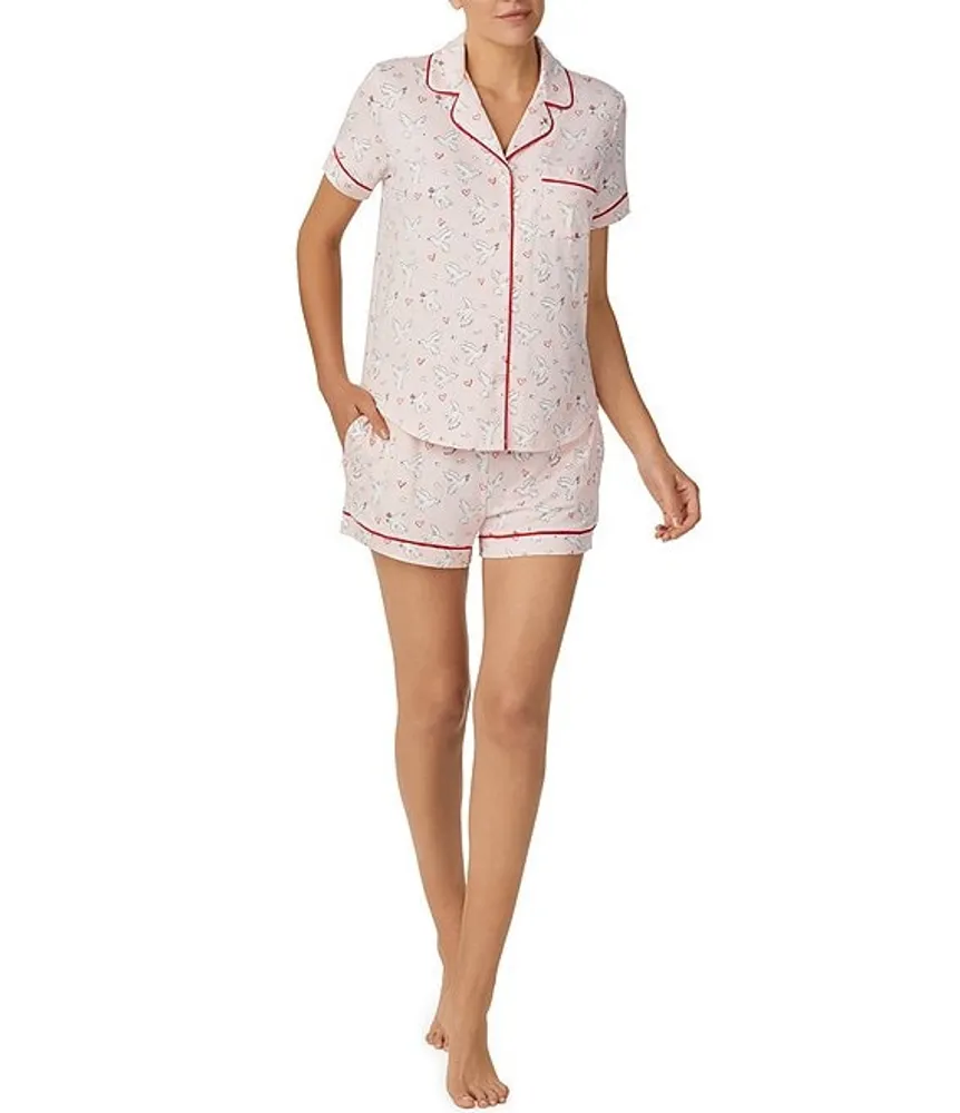 Kate spade new york Brushed Cozy Jersey Short Sleeve Notch Collar