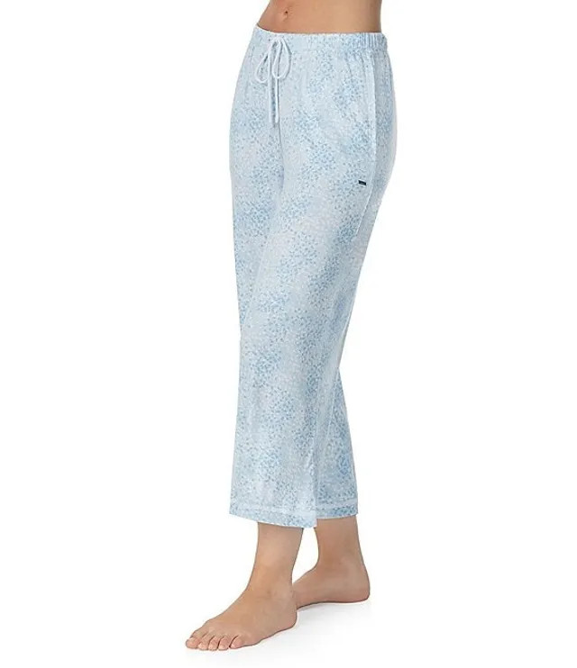 Kensie Jersey Knit Textured Spots Coordinating Cropped Sleep Pants