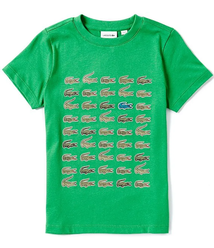 Lacoste Big Boys 8 16 Short Sleeve Crocodile Print T Shirt
