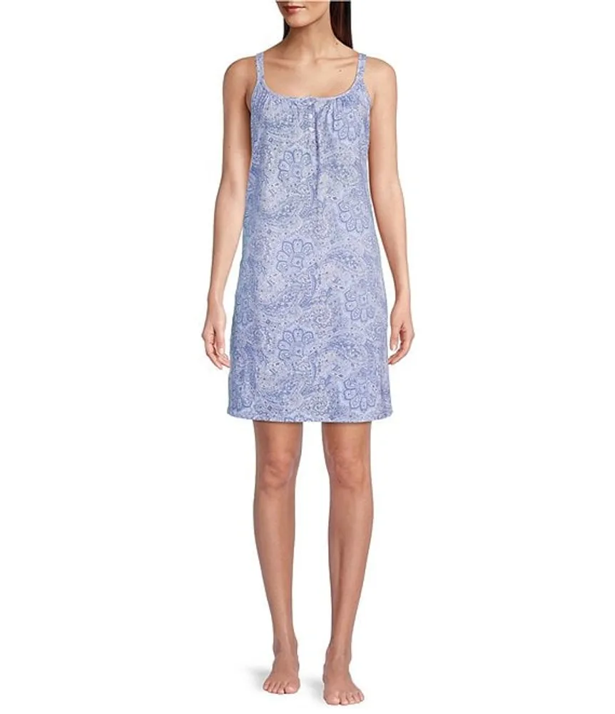 Lauren Ralph Paisley Print Scoop Neck Sleeveless Short Nightgown