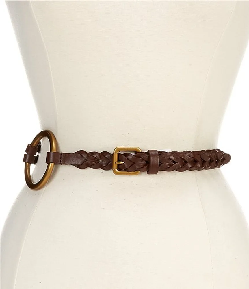 Lauren Ralph Tri-Strap O-Ring Braided Leather Belt | Hamilton Place