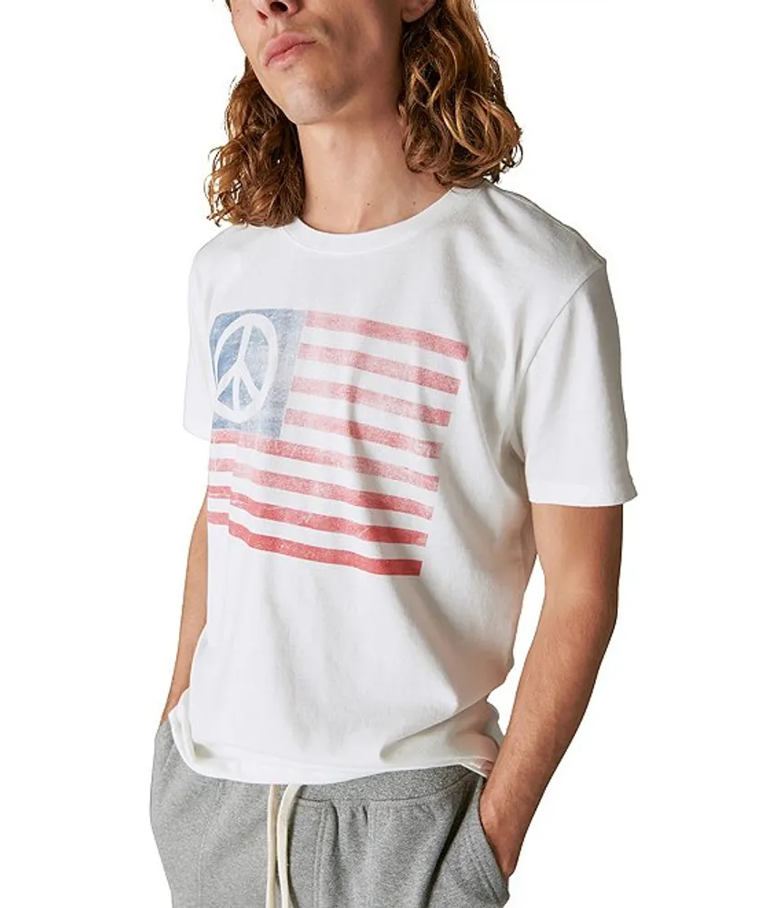 Lucky Brand Peace Flag Short Sleeve T Shirt CoolSprings Galleria
