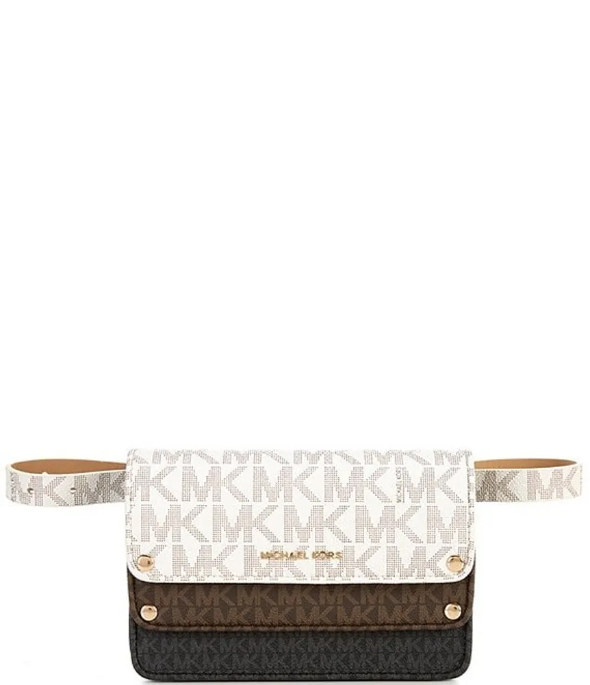 Michael Kors Signature Tri Logo Magnetic Snap Belt Bag Hamilton
