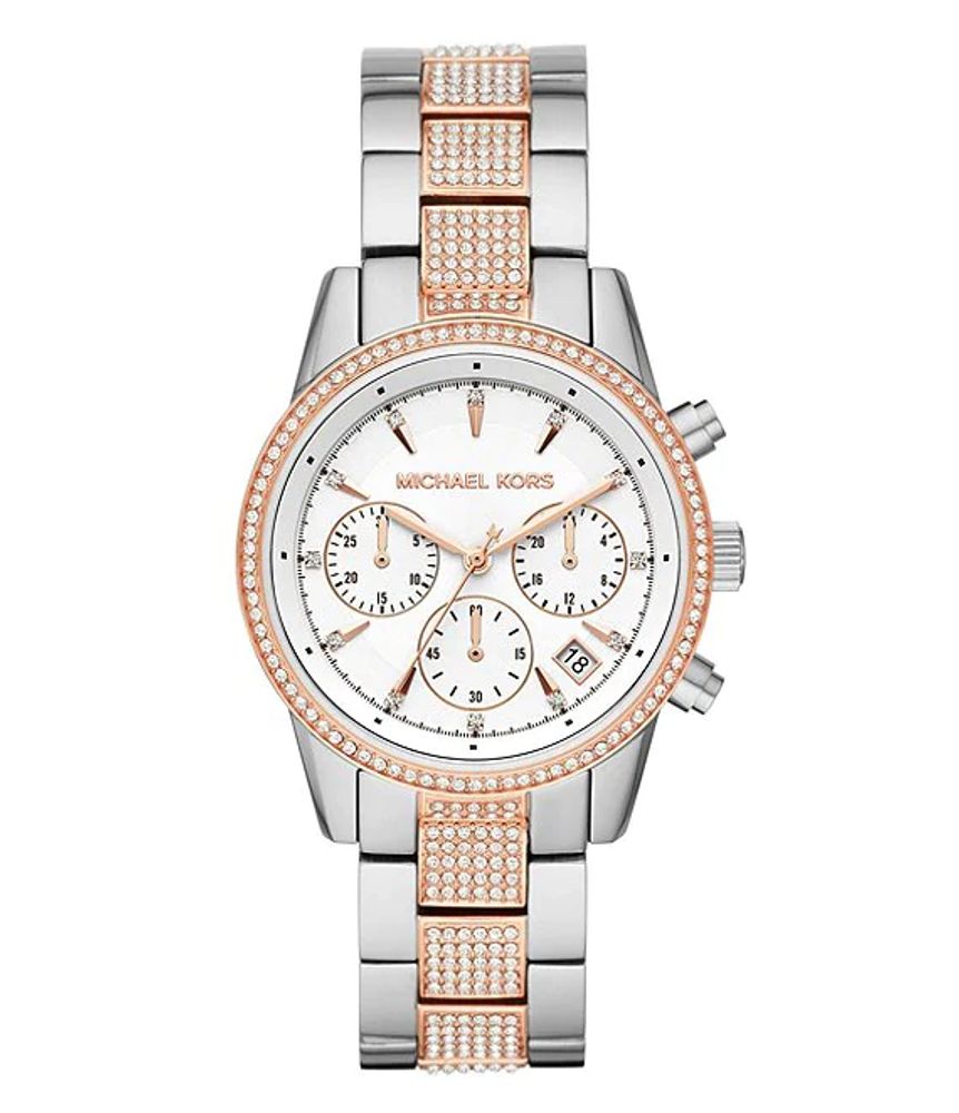 Michael Kors Women's Ritz Chronograph Two-Tone Stainless Steel