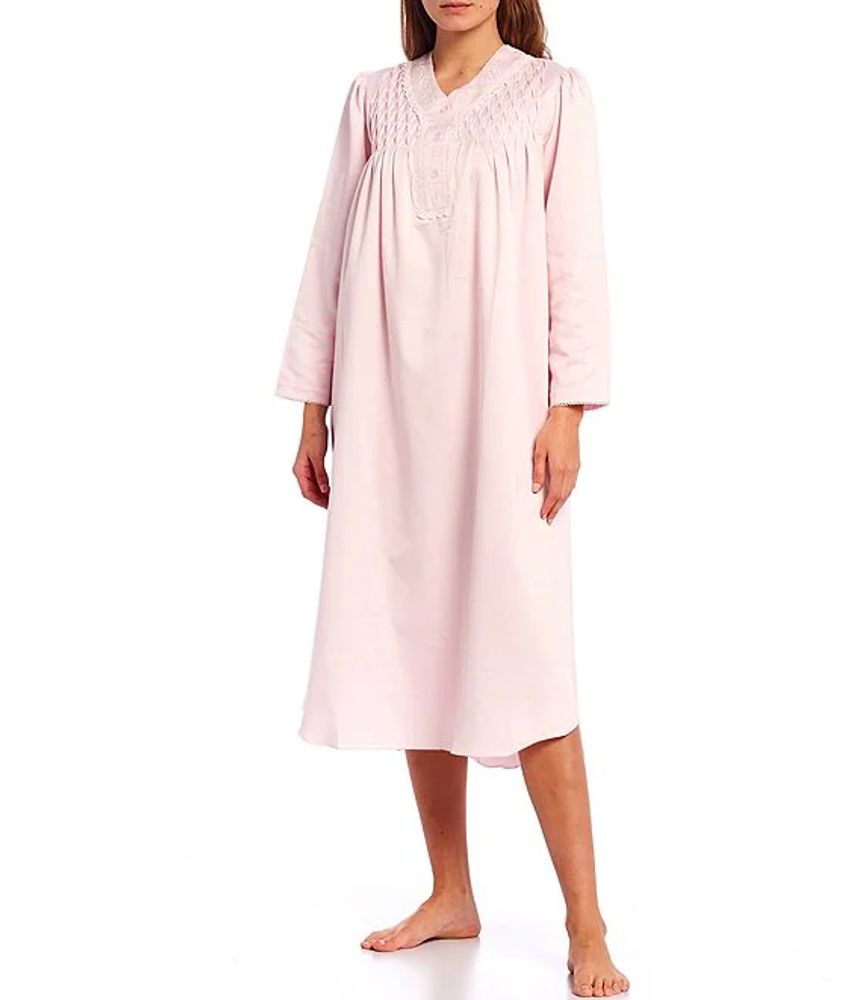 Miss Elaine Petite Solid Brushed Back Satin Long Nightgown | Alexandria ...