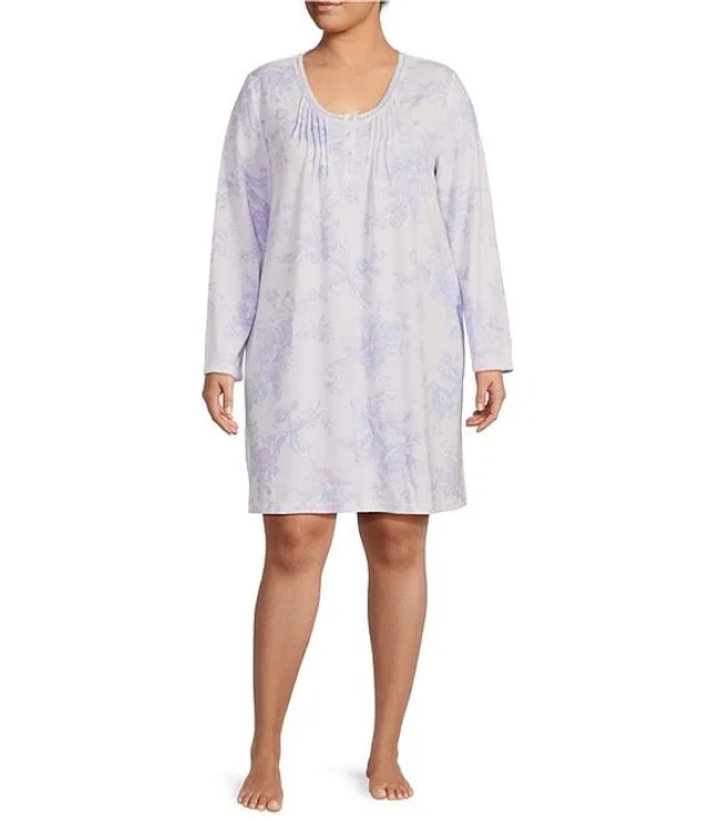 Miss Elaine Brushed Back Satin Long Sleeve Nightgown Pueblo Mall