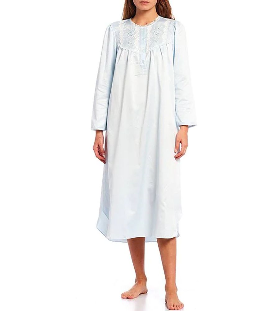 Miss Elaine Solid Brushed Back Satin Long Nightgown Alexandria Mall