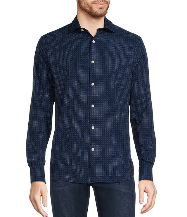 Murano Slim Fit Printed Performance Stretch Long Sleeve Woven