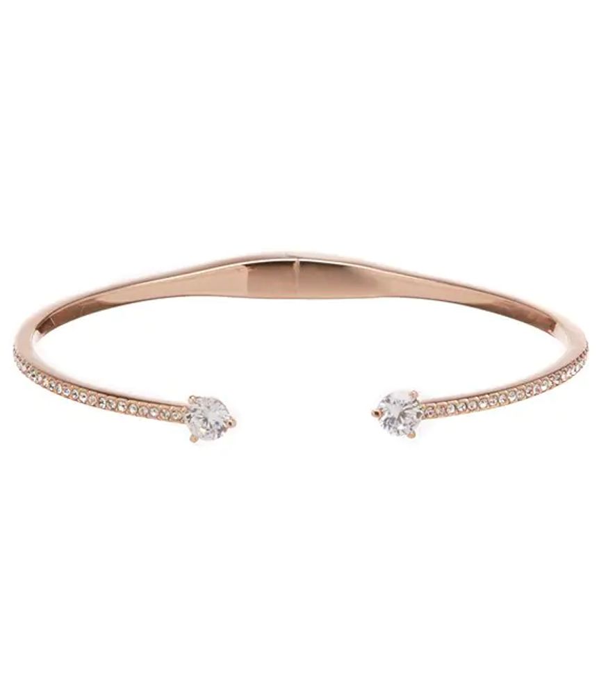 Sterling Silver Rose-Tone Textured CZ Bracelet並行輸入品