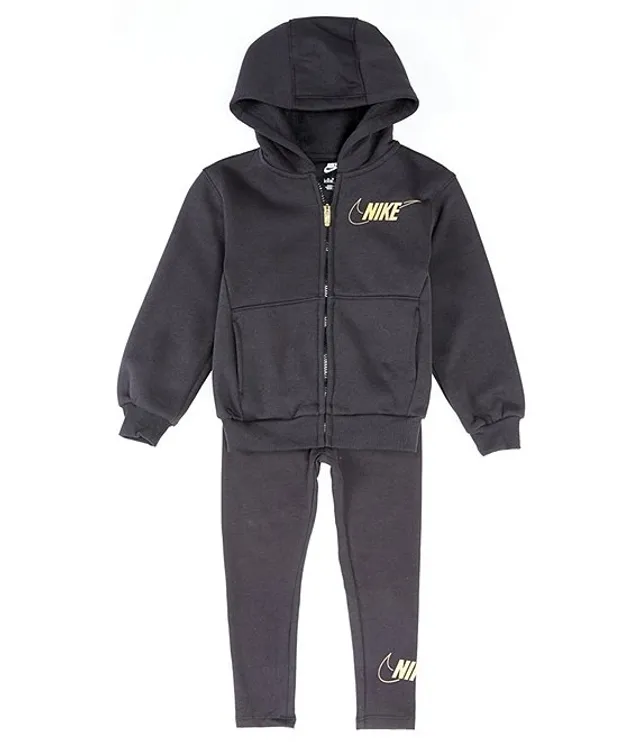 Nike Little Girls 2T 6X Shine Full Zip Hoodie Legging 2 Piece