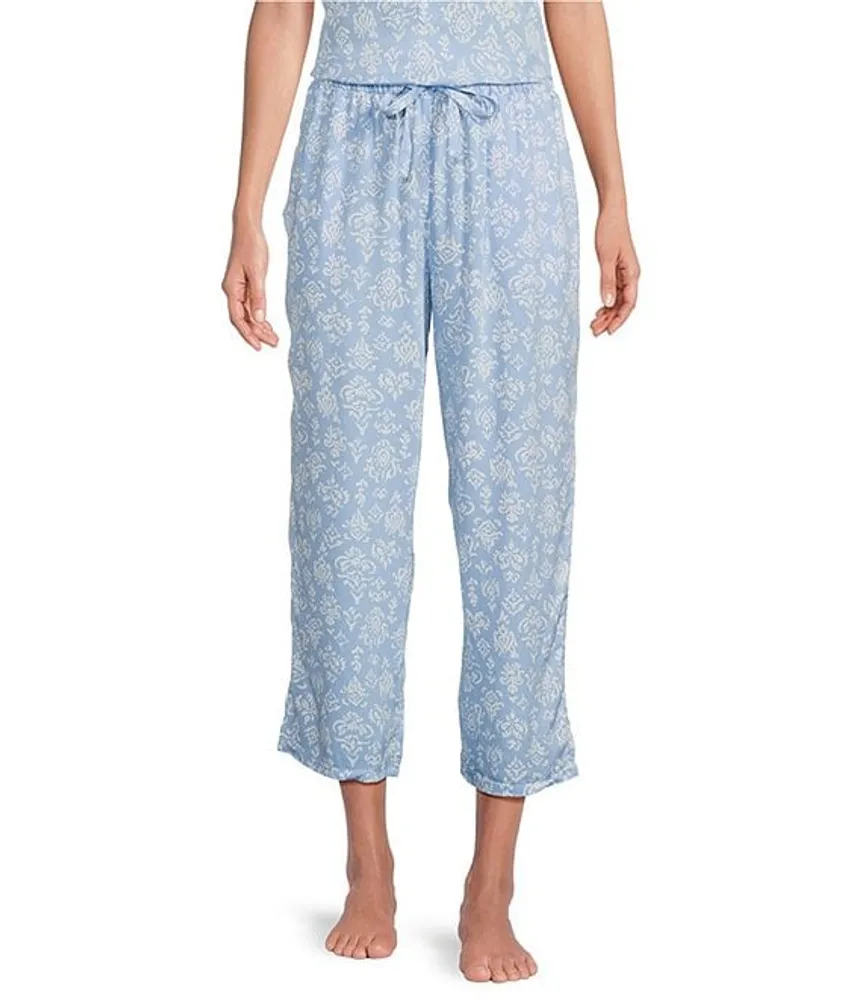 Nottibianche Damask Print Drawstring Cropped Coordinating Woven