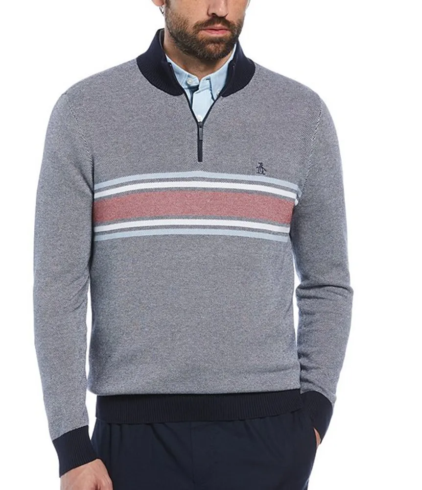 Original Penguin Novelty Stripe Quarter Zip Sweater Hamilton Place