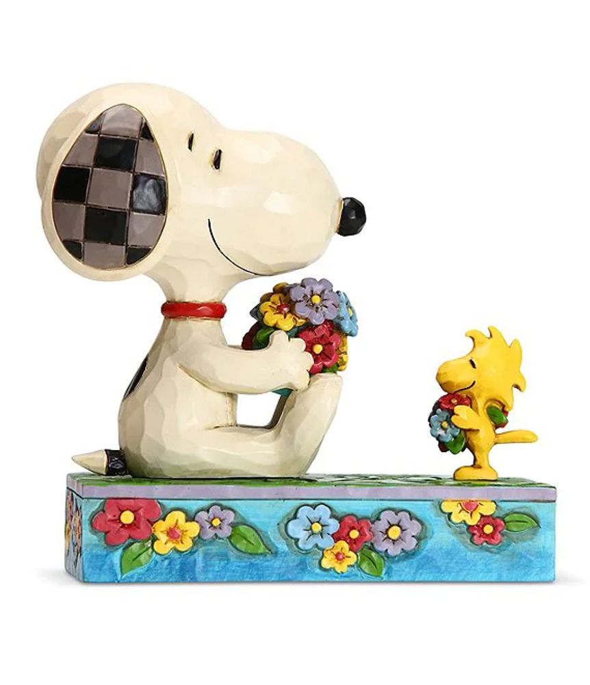 Jim Shore Peanuts by Jim Shore Snoopy and Woodstock Flowers For Friends ...