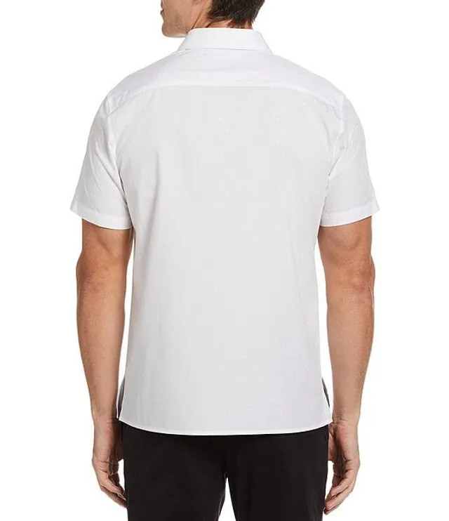 Perry Ellis Dobby Geo Stripe Short Sleeve Woven Shirt 