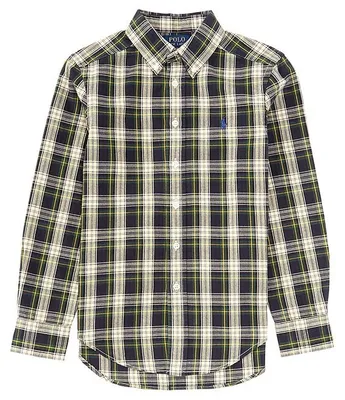 Long sleeve plaid outlet polo shirts