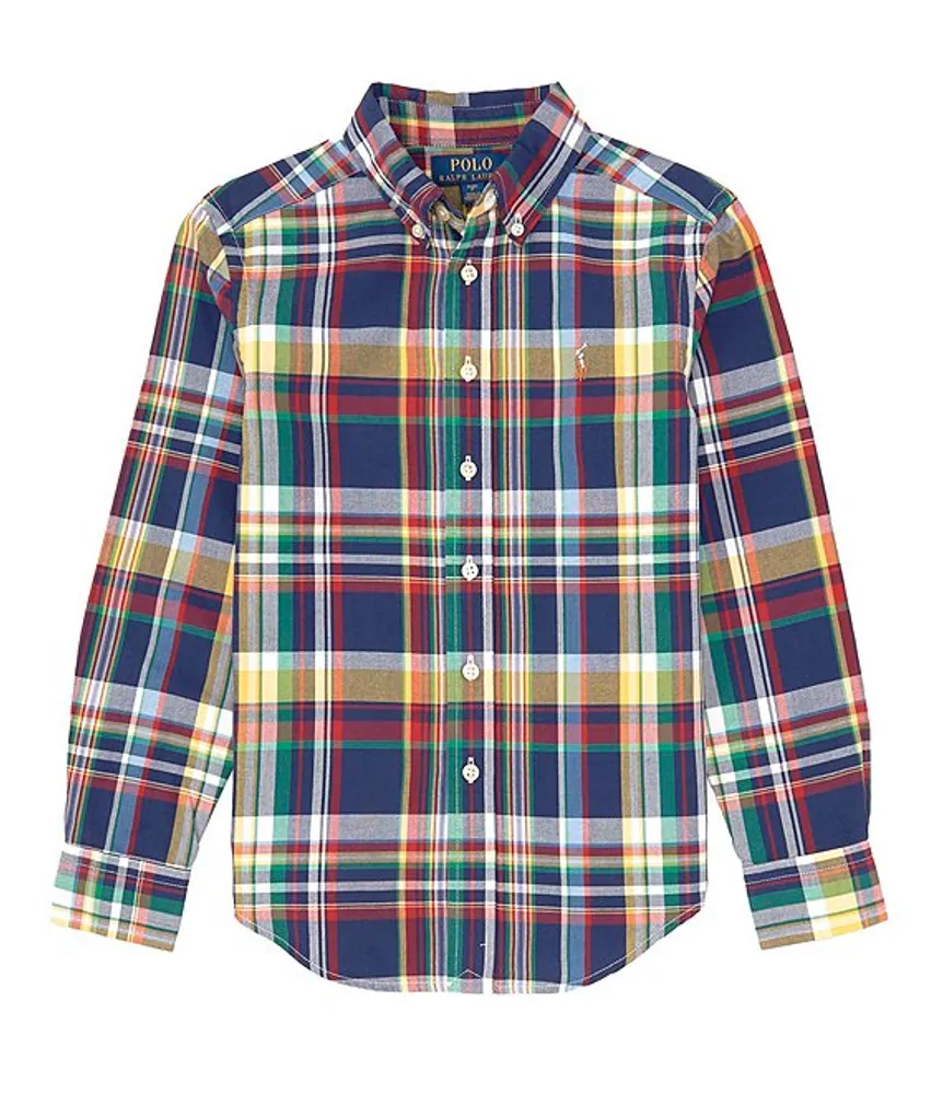 Ralph lauren plaid oxford hot sale shirt