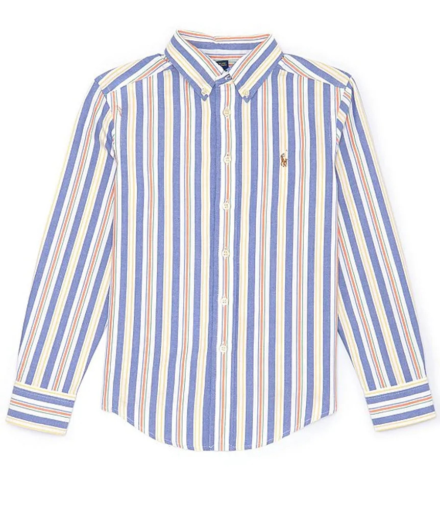 Polo Ralph Lauren Big Boys 8 20 Long Sleeve Plaid Oxford Shirt
