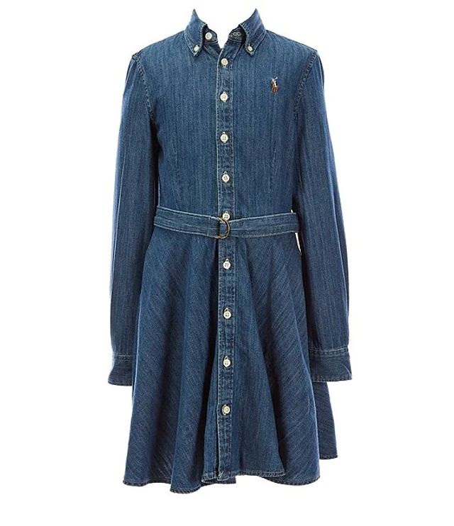 Polo Ralph Lauren Big Girls 7-16 Belted Denim Shirt Dress