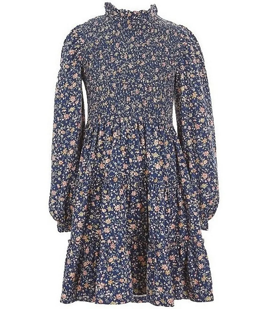 Polo Ralph Lauren Big Girls 7 16 Long Sleeve Floral Smocked Jersey