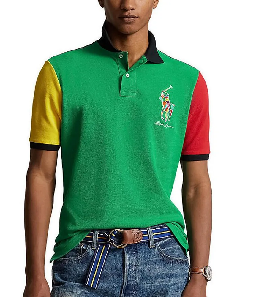 Classic fit shop logo mesh polo