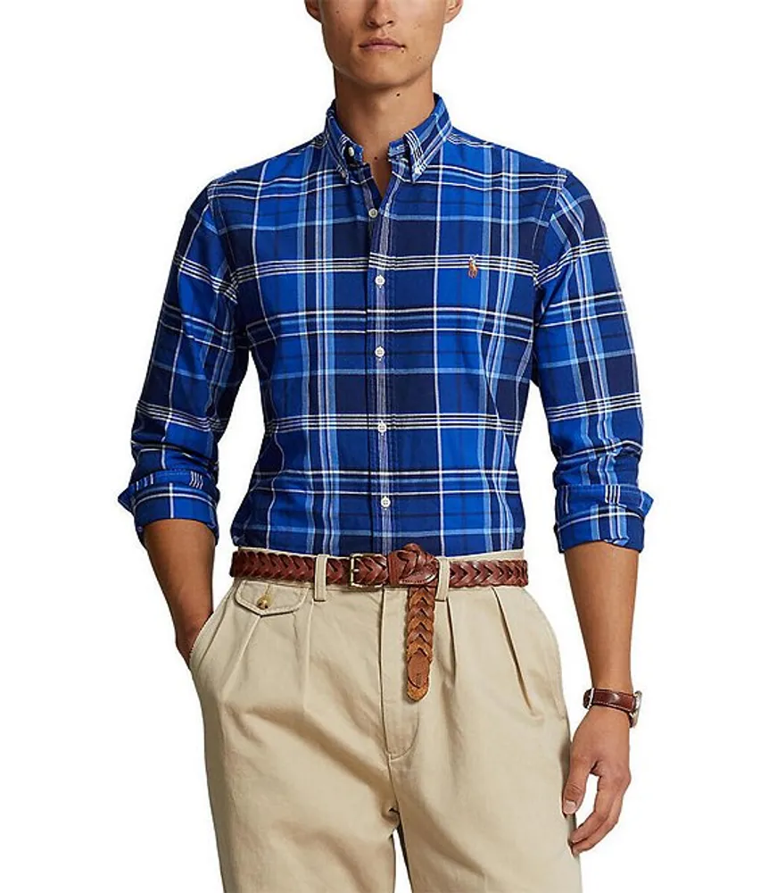 Polo ralph lauren classic fit plaid oxford shirt top