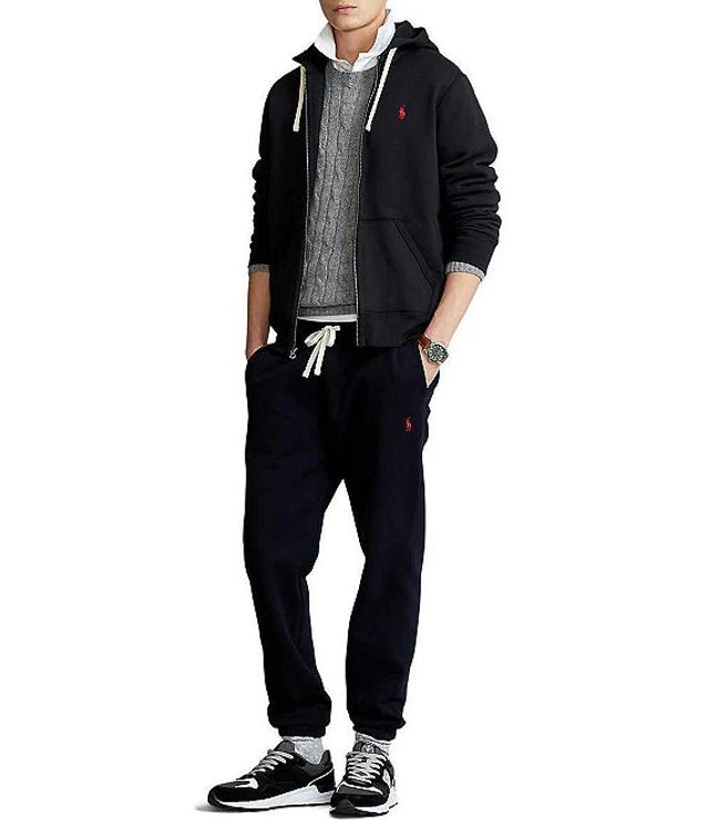 Polo ralph lauren classic solid fleece hoodie jacket hot sale