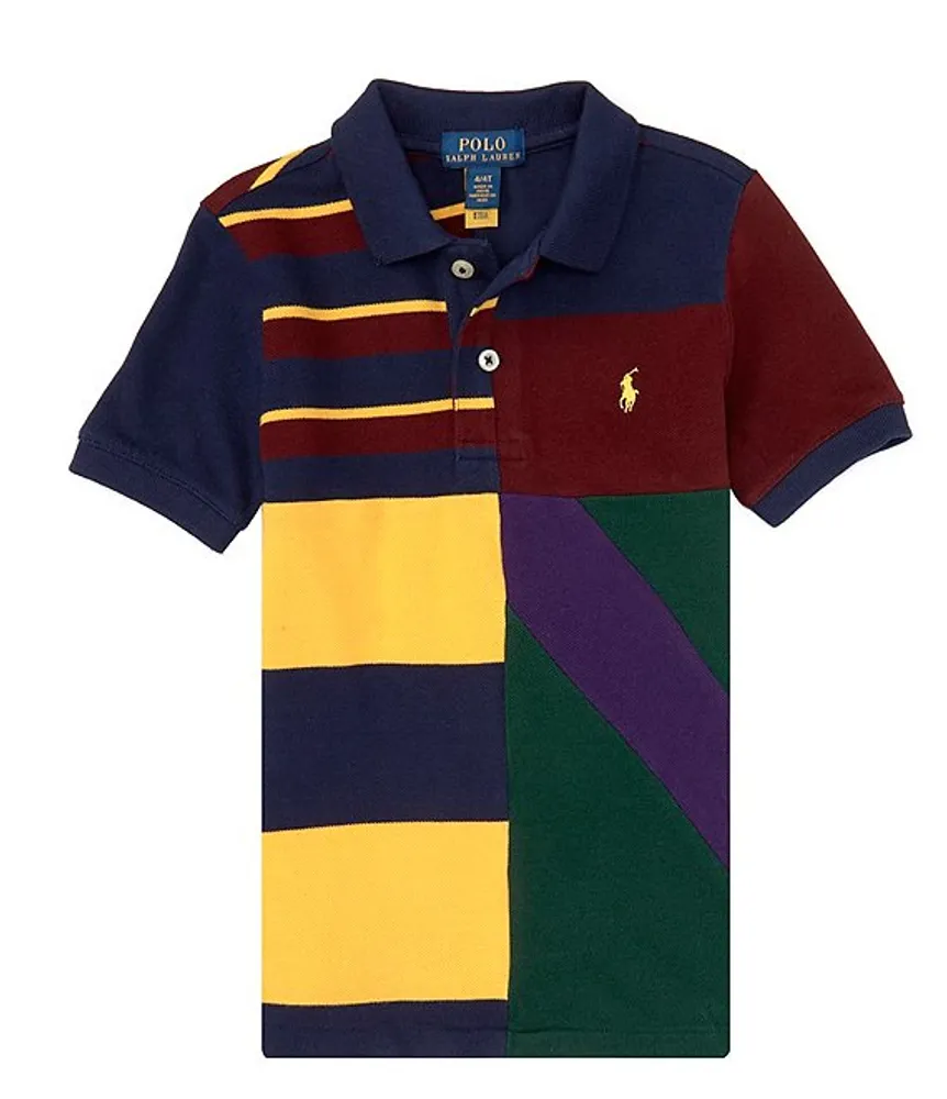 Polo Ralph Lauren Little Boys 2T 7 Short Sleeve Patchwork Mesh