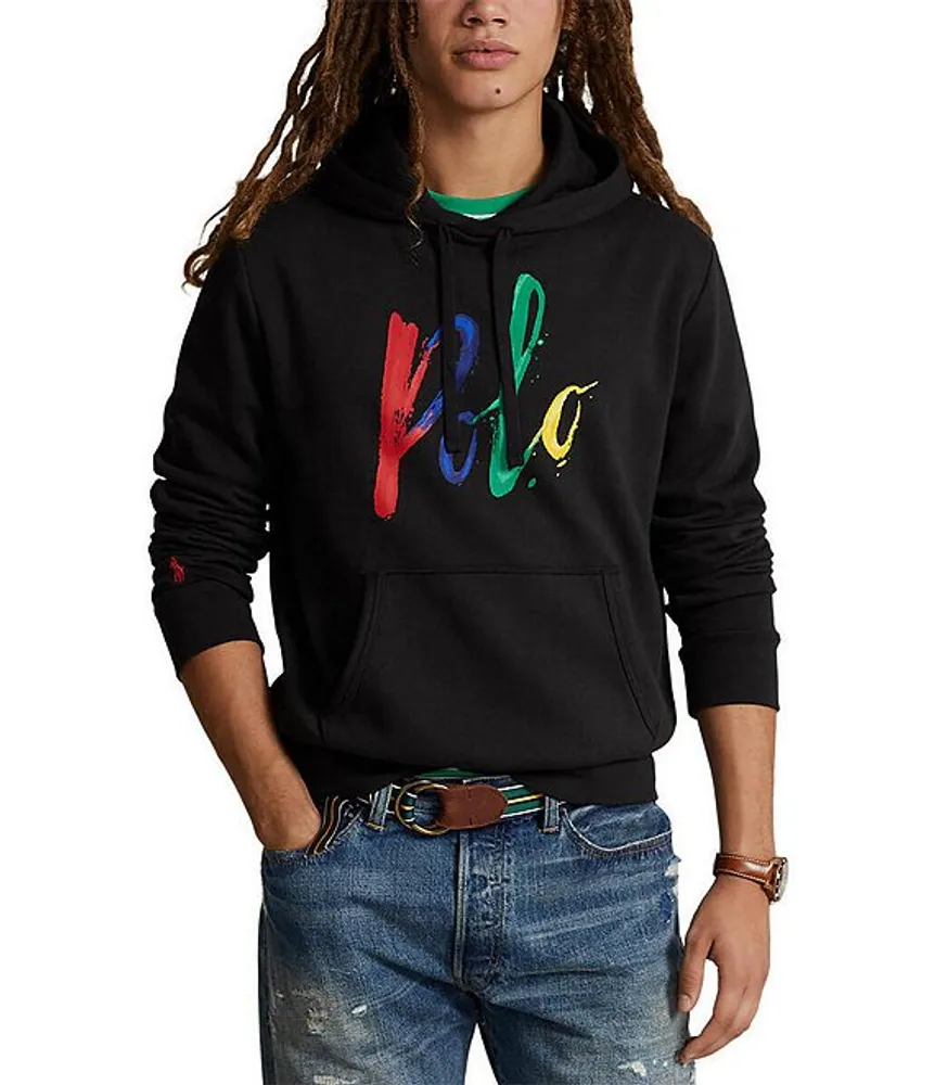 Polo logo fleece discount hoodie