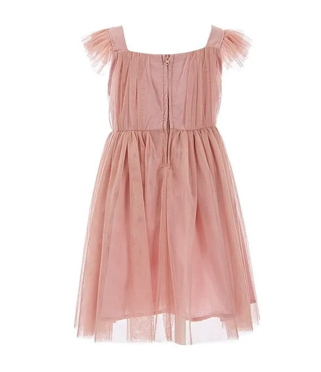 Popatu Little Girls 2 8 Tulle Flutter Sleeve Dress Pueblo Mall