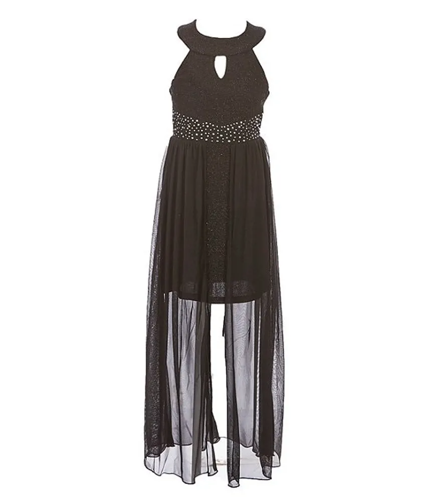 Knitworks sequin clearance tiered mesh dress