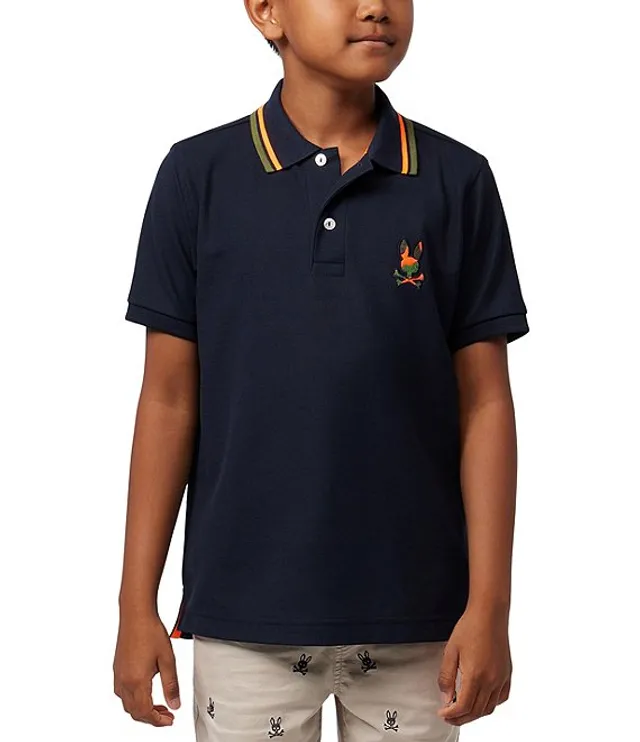 Psycho Bunny Little/Big Boys 5-20 Short Sleeve Plano Polo Shirt