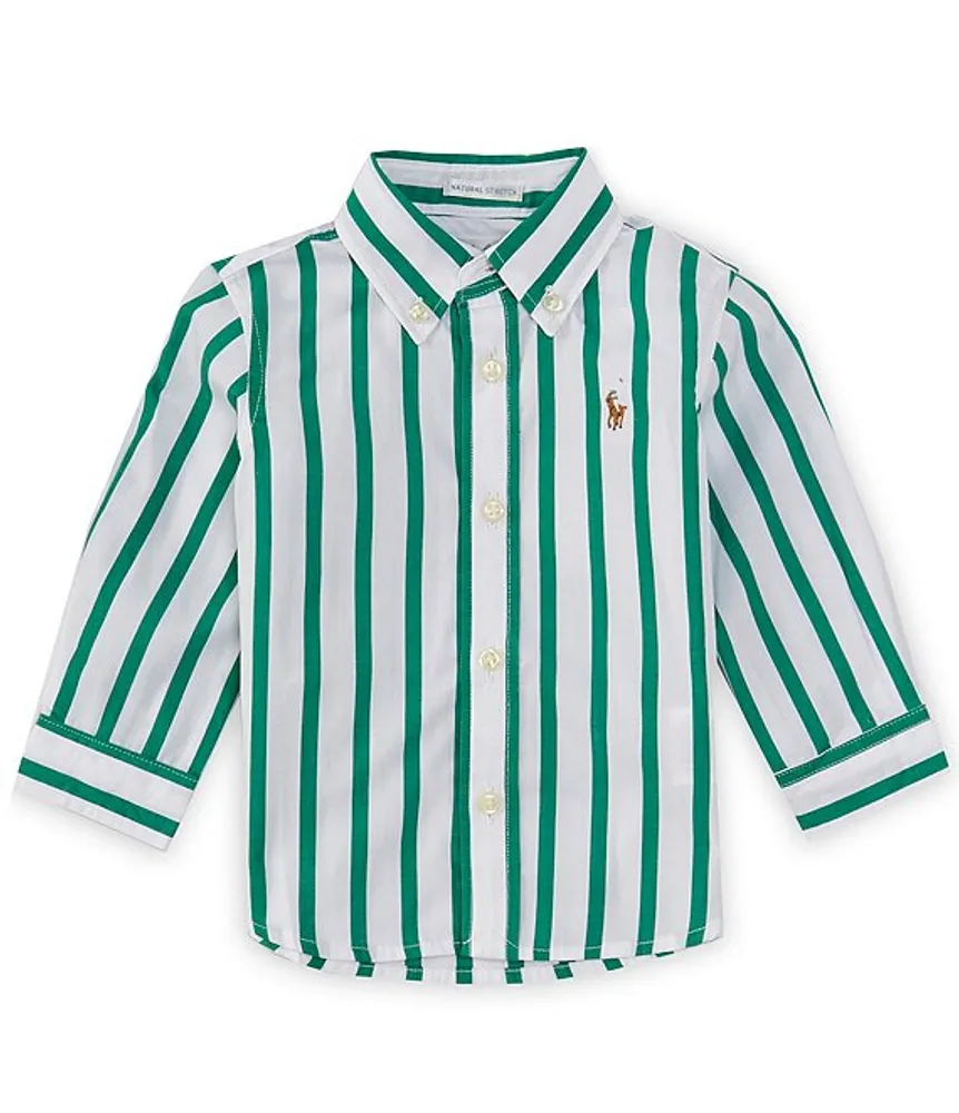 Ralph Lauren Baby Boys 3-24 Months Long Sleeve Striped Poplin