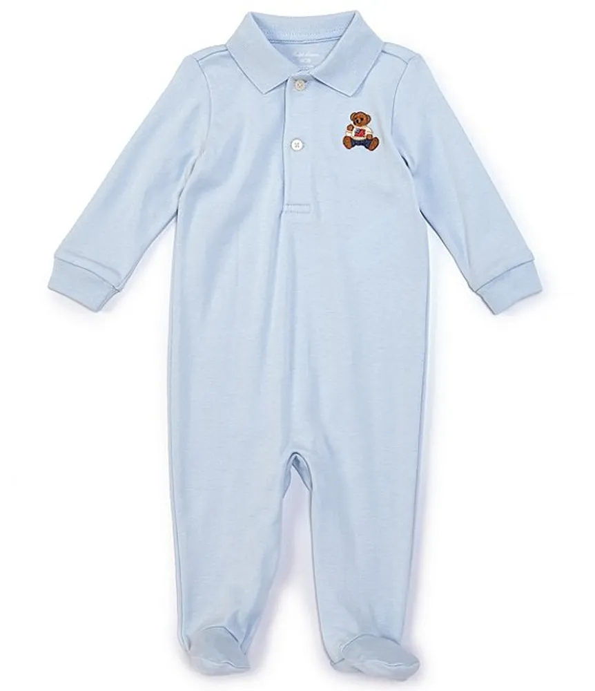 Ralph Lauren Baby Boys 3-9 Months Long-Sleeve Polo Bear Footed