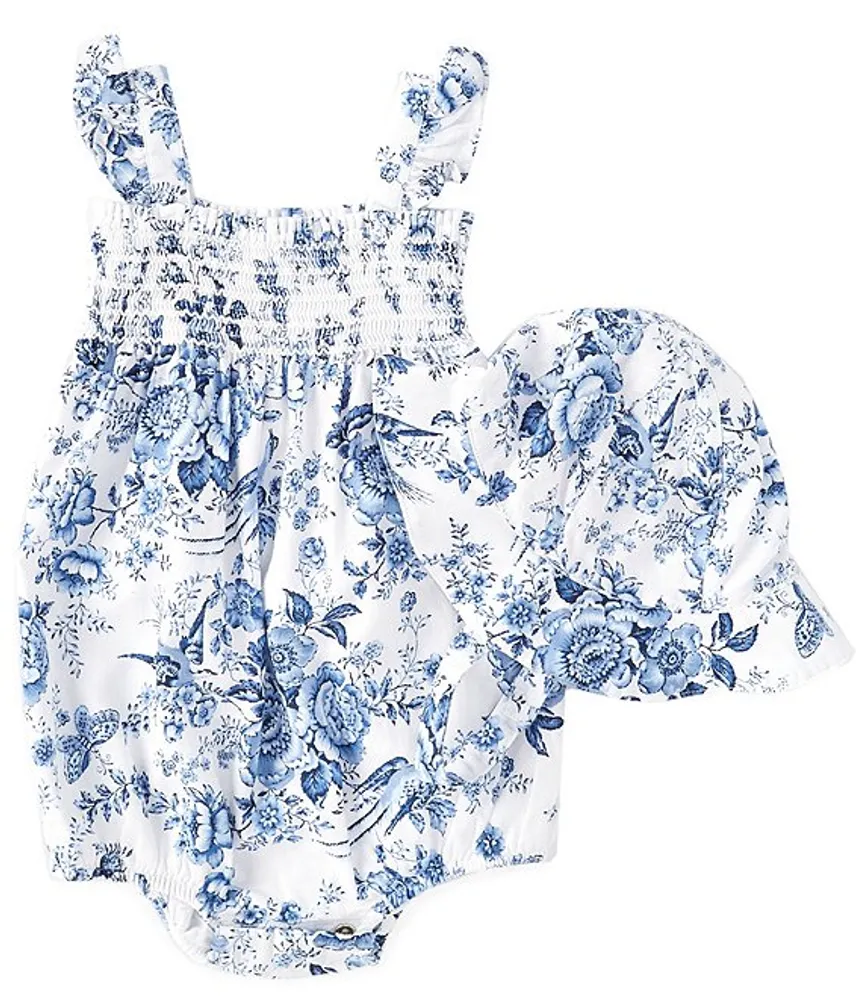 Ralph Lauren Baby Girls 3 24 Months Floral Linen Blend Romper