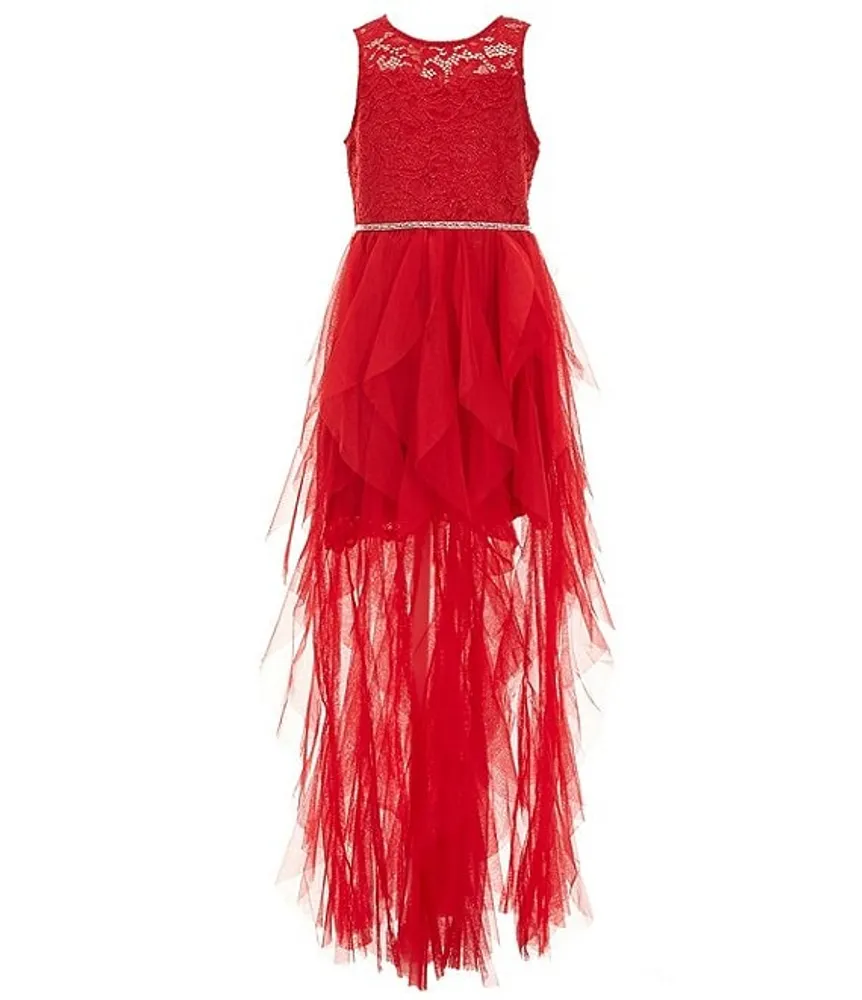 Rare editions red hot sale lace dress