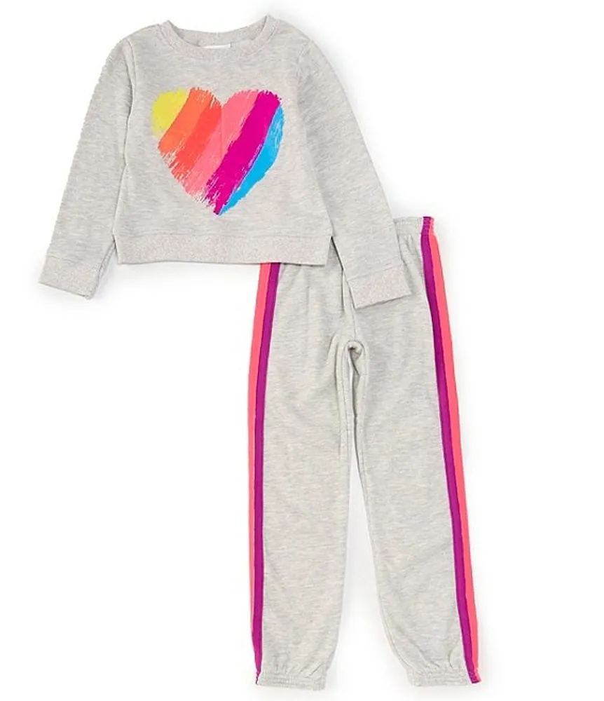 Rare Editions Little Girls 2T 6X Long Sleeve Rainbow Heart Tie Dye