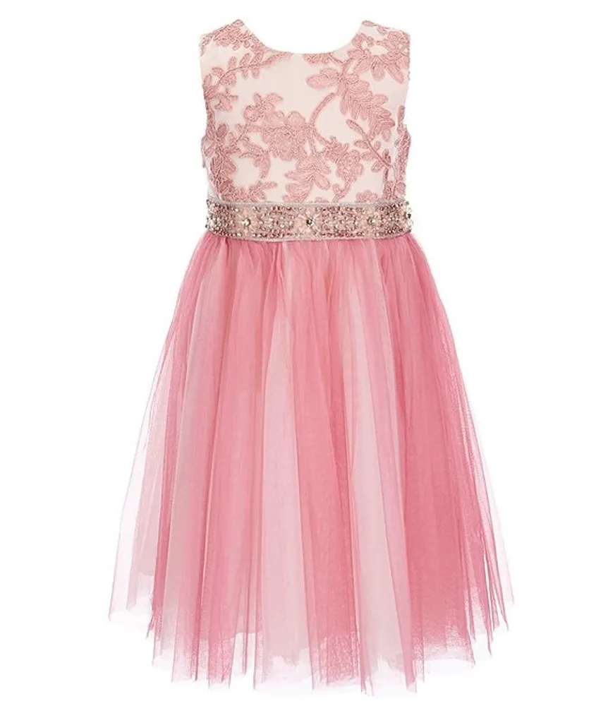 Rare editions floral embroidered dress top