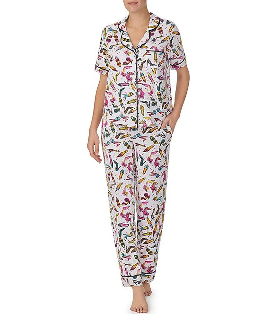 Room Service Short Sleeve Notch Collar Knit Dance It Off Pajama