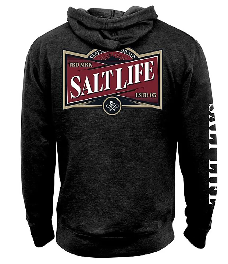 Salt life skull store and hooks hoodie